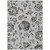 9' X 12' Gray Charcoal And Silver Floral Washable Indoor Outdoor Area Rug Transitional Style - Gray, Charcoal, Silver Color