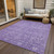 10' X 14' Plum And Lavender Floral Washable Indoor Outdoor Area Rug