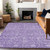 10' X 14' Plum And Lavender Floral Washable Indoor Outdoor Area Rug