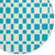 8' Teal Blue And Ivory Round Geometric Washable Indoor Outdoor Area Rug Transitional Style - Teal Blue, Ivory Color