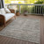 9' X 12' Beige And Gray Striped Washable Indoor Outdoor Area Rug - Beige, Gray
