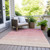 9' X 12' Pink And Ivory Ombre Washable Indoor Outdoor Area Rug