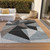8' X 10' Chocolate Gray And Charcoal Geometric Washable Indoor Outdoor Area Rug