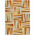 9' X 12' Orange Ivory And Copper Geometric Washable Indoor Outdoor Area Rug