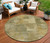 8' Khaki Beige And Wheat Round Abstract Washable Indoor Outdoor Area Rug