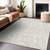 9' X 12' Ivory And Beige Tribal Washable Indoor Outdoor Area Rug
