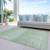 8' X 10' Artichoke Green And Green Abstract Washable Indoor Outdoor Area Rug