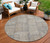 8' Beige Taupe And Brown Round Patchwork Washable Indoor Outdoor Area Rug