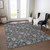 10' X 14' Gray Charcoal And Silver Floral Washable Indoor Outdoor Area Rug - Gray, Charcoal, Silver
