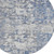 8' Blue And Denim Blue Round Floral Washable Indoor Outdoor Area Rug