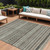 10' X 14' Taupe And Brown Striped Washable Indoor Outdoor Area Rug - Taupe, Brown