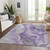 8' X 10' Purple And Ivory Abstract Washable Indoor Outdoor Area Rug - Purple, Ivory