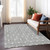 10' X 14' Gray And Light Gray Geometric Washable Indoor Outdoor Area Rug