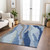 9' X 12' Blue Gray And Ivory Abstract Washable Indoor Outdoor Area Rug