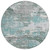 8' Blue And Teal Blue Round Abstract Washable Indoor Outdoor Area Rug - 880016428438