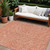 8' X 10' Salmon Gray And Ivory Polka Dot Washable Indoor Outdoor Area Rug