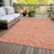 8' X 10' Salmon Gray And Ivory Polka Dot Washable Indoor Outdoor Area Rug