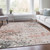 10' X 14' Salmon And Gray Abstract Washable Indoor Outdoor Area Rug