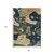 9' X 12' Navy Blue Gold And Olive Green Abstract Washable Indoor Outdoor Area Rug