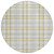 8' Yellow And Gray Round Plaid Washable Indoor Outdoor Area Rug