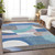 9' X 12' Sky Blue Teal Blue And Brown Geometric Washable Indoor Outdoor Area Rug