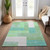 8' X 10' Sage Mint Green Teal Blue And Ivory Geometric Washable Indoor Outdoor Area Rug