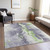 9' X 12' Lavender And Lime Green Abstract Washable Indoor Outdoor Area Rug