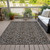 8' X 10' Chocolate And Charcoal Floral Washable Indoor Outdoor Area Rug