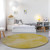 8' Round Gold Abstract Washable Non Skid Indoor Outdoor Area Rug