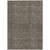 9' X 12' Taupe Denim Blue And Olive Green Striped Washable Indoor Outdoor Area Rug
