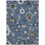 10' X 14' Blue Gray And White Floral Washable Indoor Outdoor Area Rug