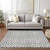 10' X 14' Gray Silver And Ivory Geometric Washable Indoor Outdoor Area Rug