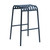 Set of Two 30" Dark Blue Steel Backless Bar Height Bar Chairs