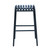 Set of Two 30" Dark Blue Steel Backless Bar Height Bar Chairs
