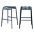Set of Two 30" Dark Blue Steel Backless Bar Height Bar Chairs