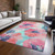9' X 12' Pink And Sky Blue Floral Washable Indoor Outdoor Area Rug