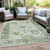 10' X 14' Mint Green And Ivory Floral Washable Indoor Outdoor Area Rug - Mint Green, Ivory