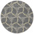 8' Charcoal And Gold Round Geometric Washable Indoor Outdoor Area Rug