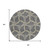 8' Charcoal And Gold Round Geometric Washable Indoor Outdoor Area Rug