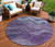 8' Purple And Gray Round Abstract Washable Indoor Outdoor Area Rug