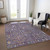 10' X 14' Eggplant Terra Cotta And Green Floral Washable Indoor Outdoor Area Rug
