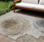 10' X 14' Taupe Gray And Brown Abstract Washable Indoor Outdoor Area Rug