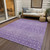 9' X 12' Lavender And Purple Tribal Washable Indoor Outdoor Area Rug