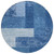 8' Navy Blue And Sky Blue Round Geometric Washable Indoor Outdoor Area Rug Transitional Style - Navy Blue, Sky Blue Color
