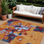 9' X 12' Copper Gray And Burgundy Abstract Washable Indoor Outdoor Area Rug