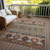 9' X 12' Rust Gray And Gold Tribal Washable Indoor Outdoor Area Rug