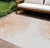 8' X 10' Salmon And Ivory Abstract Washable Indoor Outdoor Area Rug