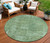 8' Sage And Mint Green Round Abstract Washable Indoor Outdoor Area Rug