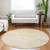 8' Round Gold and White Round Abstract Washable Non Skid Indoor Outdoor Area Rug - Gold, White
