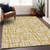 10' X 14' Gold Brown And Beige Abstract Washable Indoor Outdoor Area Rug Transitional Style - Gold, Brown, Beige Color
